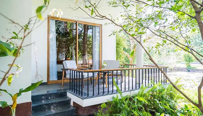 Premium deluxe balcony accommodation at Alba Wellness Valley Hue